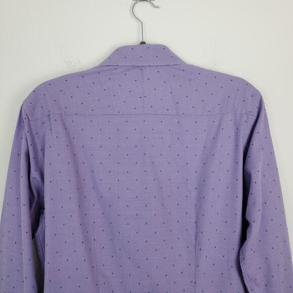 Ted Baker Endurance Dress Shirt Purple Polka Dot Spring Summer Classic Purple - Picture 6 of 11